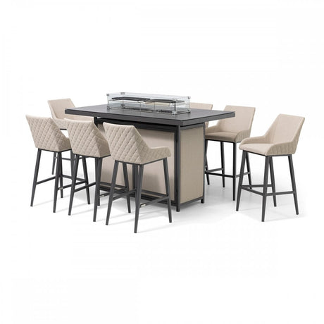 Regal 8 Seat Rectangular Fire Pit Bar Set