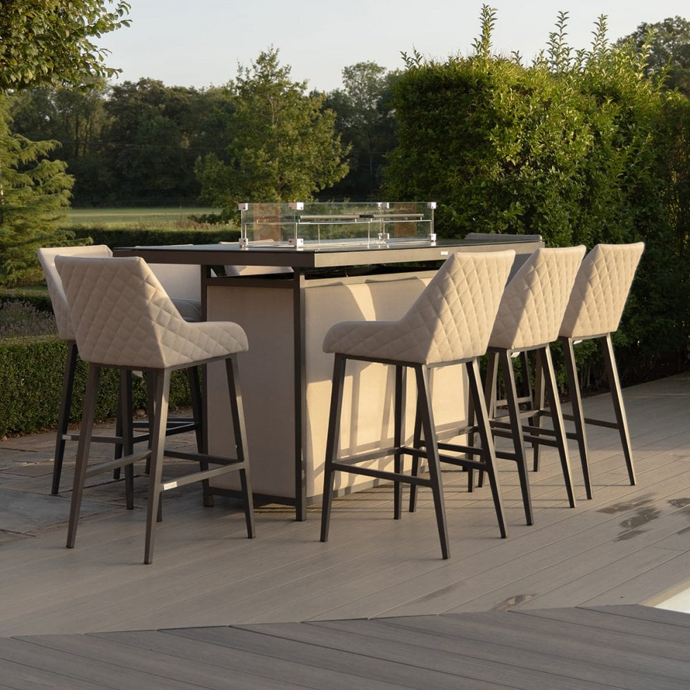 Regal 8 Seat Rectangular Fire Pit Bar Set