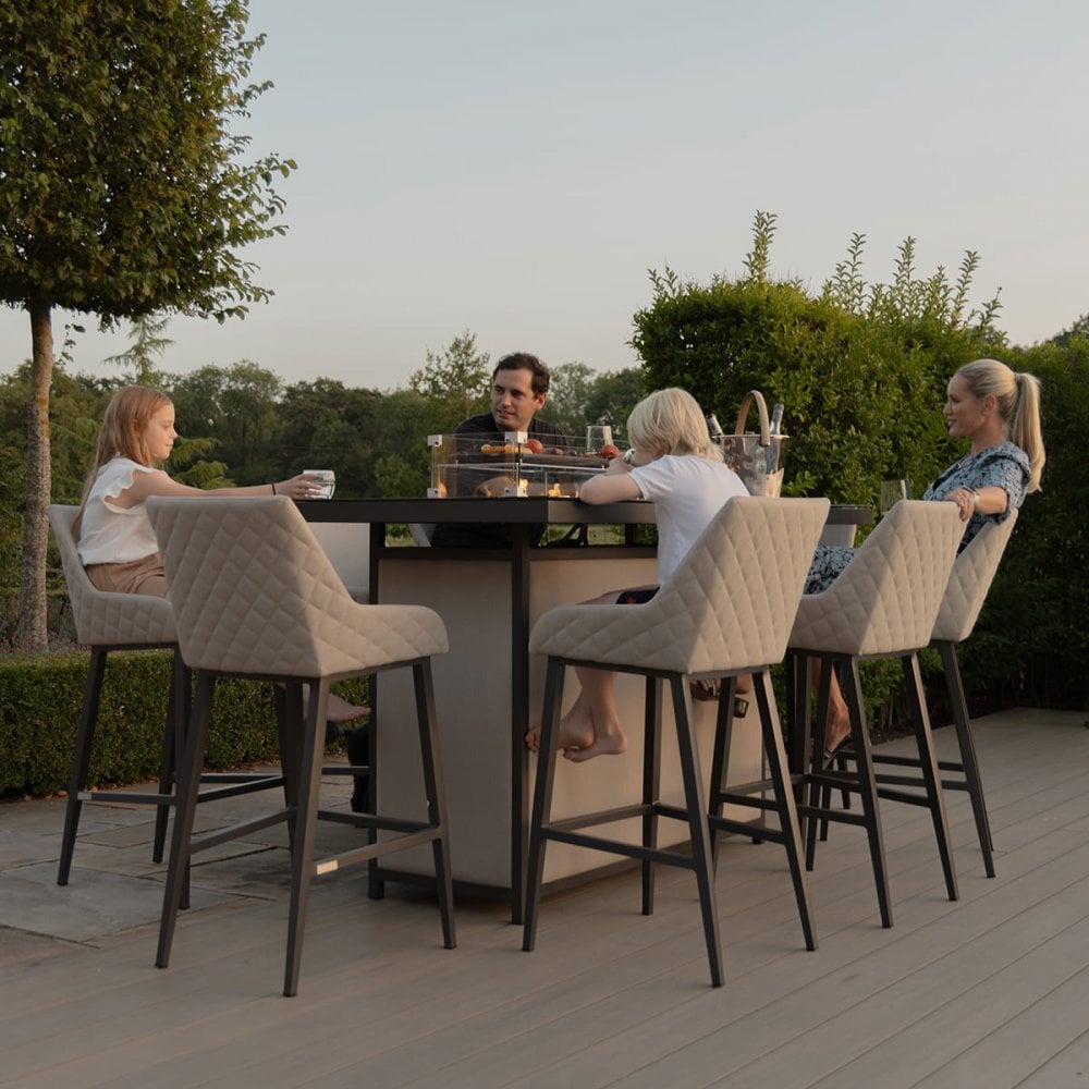 Regal 8 Seat Rectangular Fire Pit Bar Set