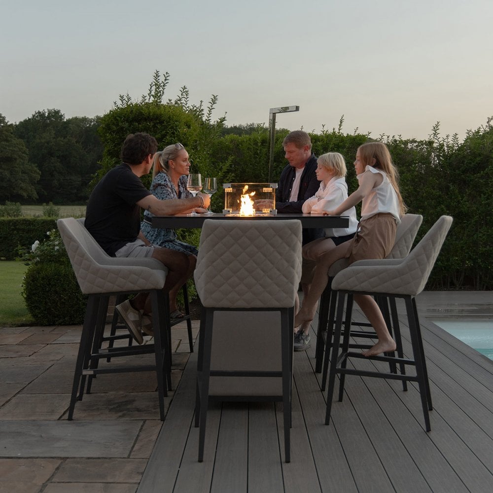 Regal 8 Seat Rectangular Fire Pit Bar Set