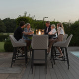 Regal 8 Seat Rectangular Fire Pit Bar Set