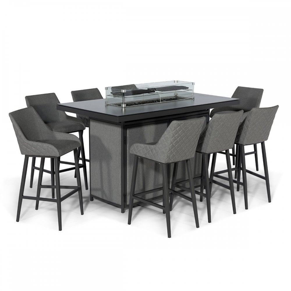 Regal 8 Seat Rectangular Fire Pit Bar Set