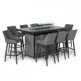 Regal 8 Seat Rectangular Fire Pit Bar Set