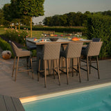 Regal 8 Seat Rectangular Fire Pit Bar Set