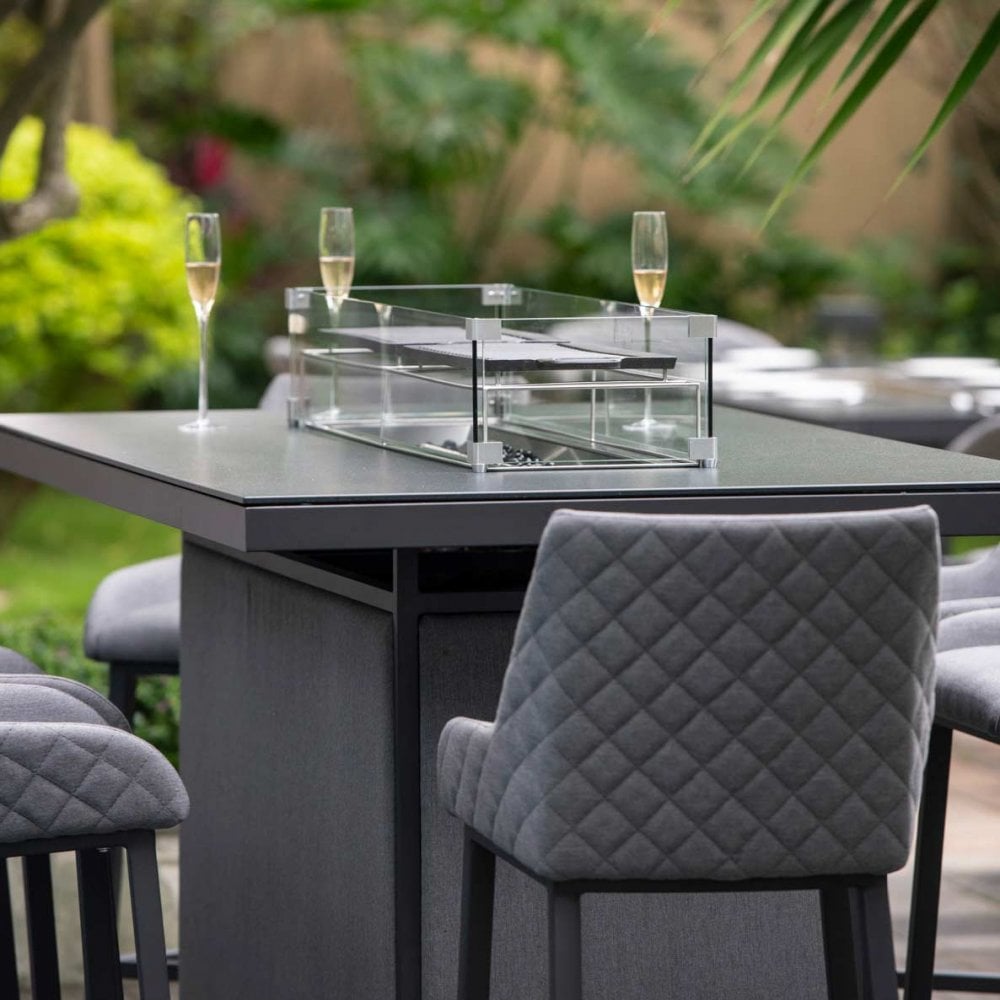 Regal 8 Seat Rectangular Fire Pit Bar Set
