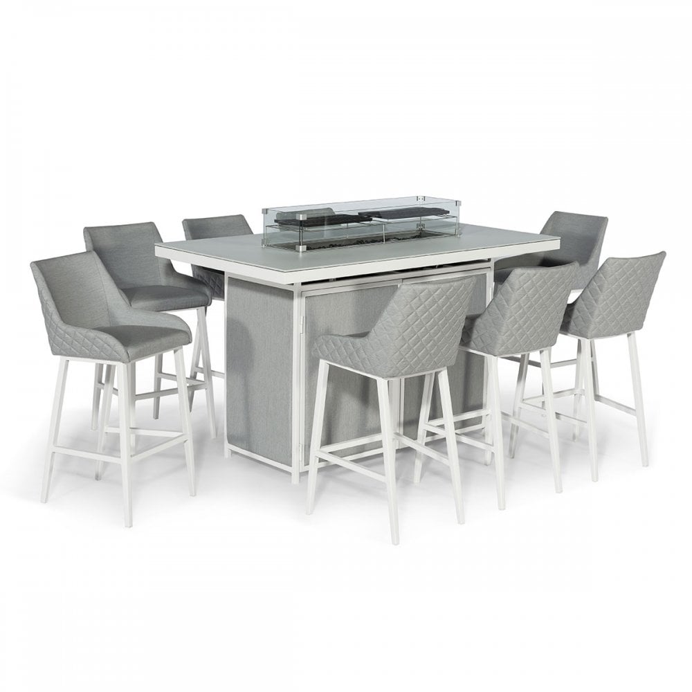 Regal 8 Seat Rectangular Fire Pit Bar Set