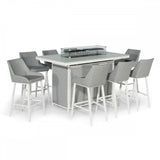 Regal 8 Seat Rectangular Fire Pit Bar Set