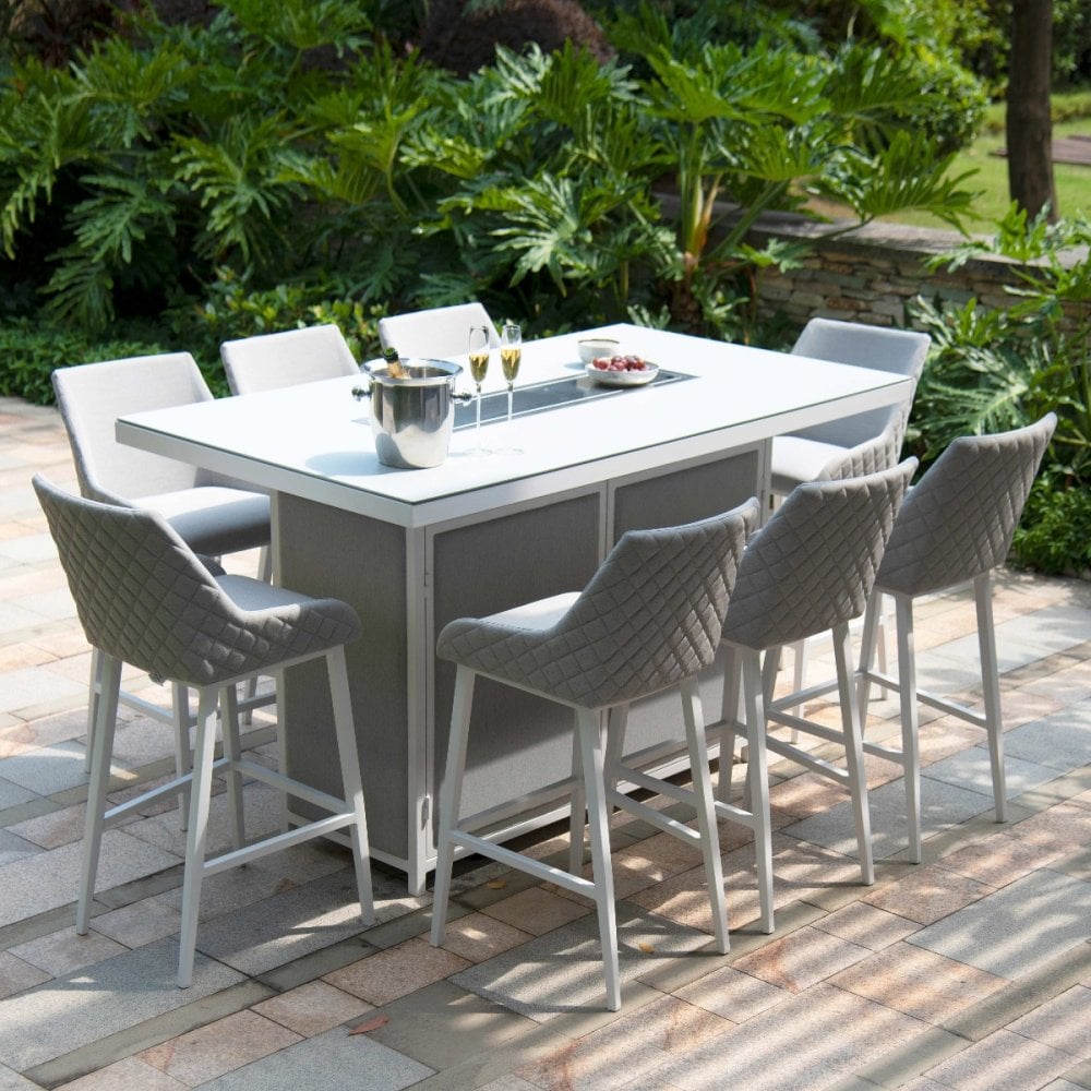 Regal 8 Seat Rectangular Fire Pit Bar Set