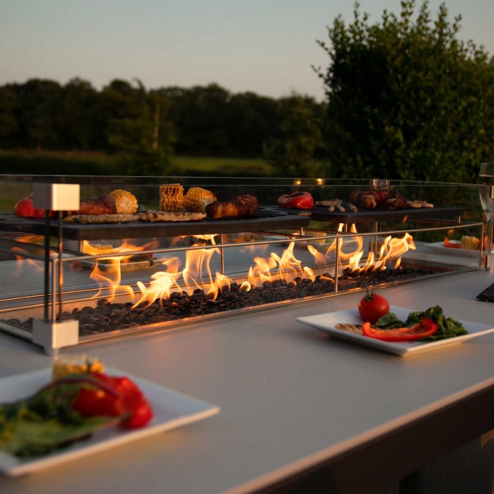 Regal 8 Seat Rectangular Fire Pit Bar Set