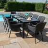 Zest 8 Seat Rectangular Fire Pit Dining Set