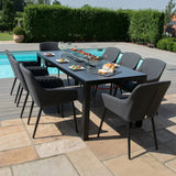 Zest 8 Seat Rectangular Fire Pit Dining Set