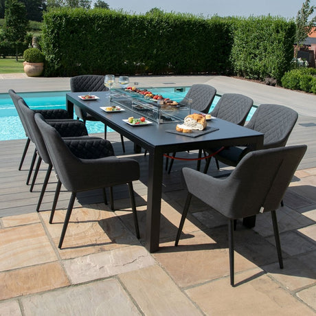 Zest 8 Seat Rectangular Fire Pit Dining Set