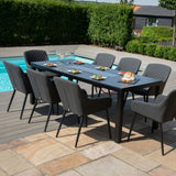 Zest 8 Seat Rectangular Fire Pit Dining Set