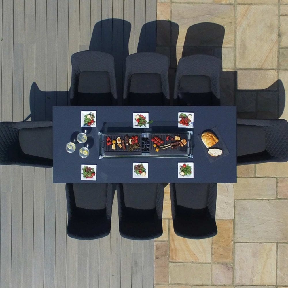 Zest 8 Seat Rectangular Fire Pit Dining Set