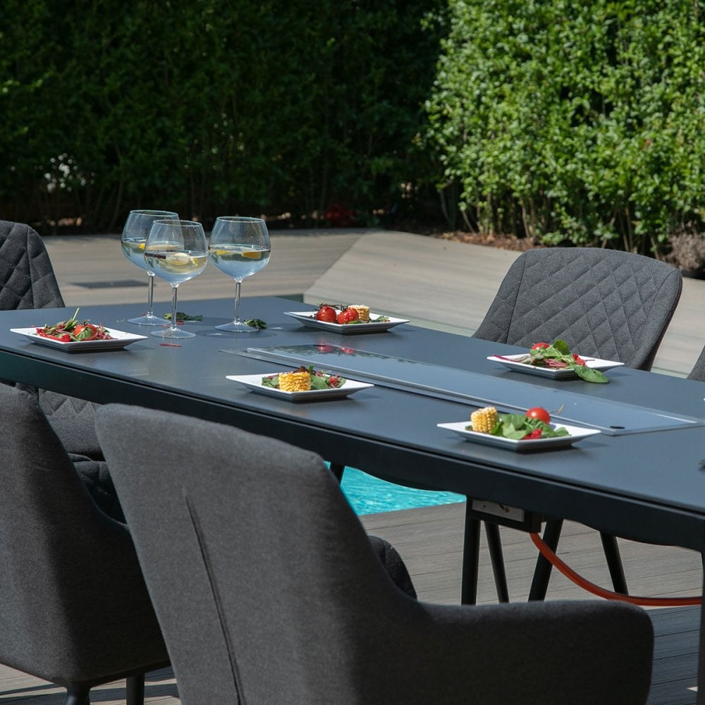 Zest 8 Seat Rectangular Fire Pit Dining Set