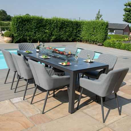 Zest 8 Seat Rectangular Fire Pit Dining Set