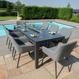 Zest 8 Seat Rectangular Fire Pit Dining Set