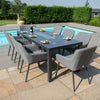 Zest 8 Seat Rectangular Fire Pit Dining Set