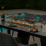 Zest 8 Seat Rectangular Fire Pit Dining Set