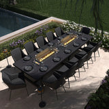 Zest 12 Seat Rectangular Fire Pit Dining Set