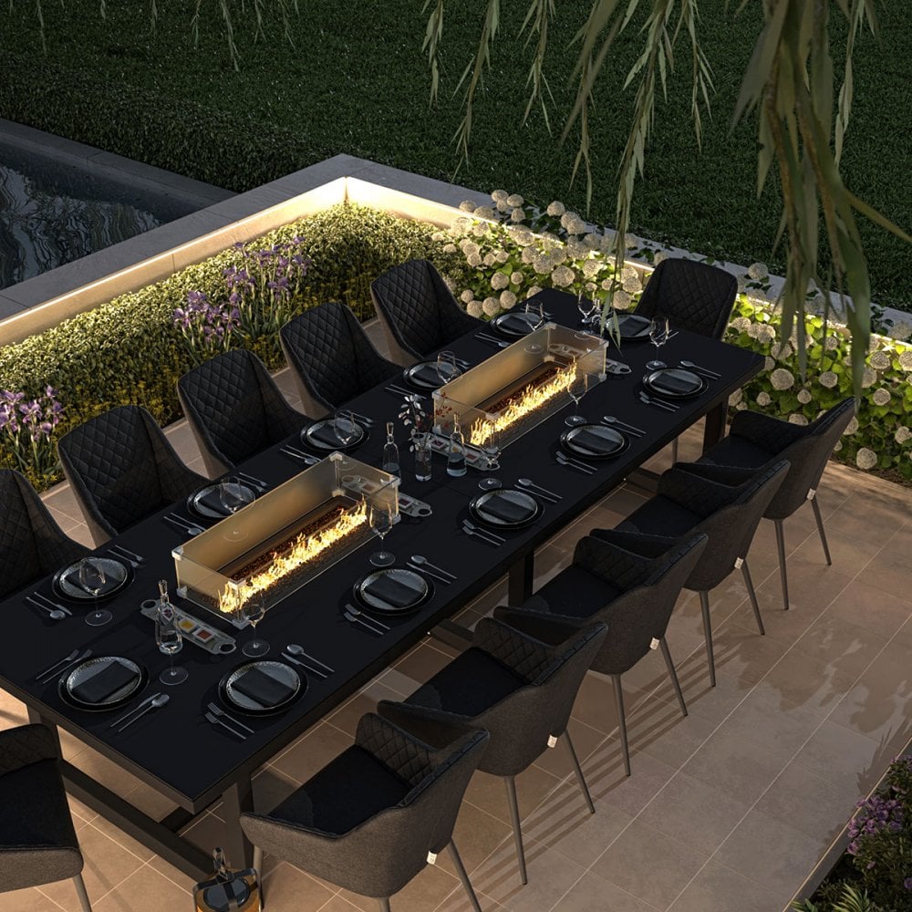 Zest 12 Seat Rectangular Fire Pit Dining Set