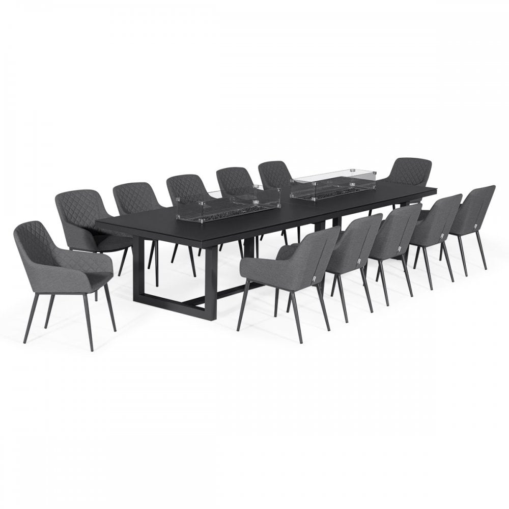 Zest 12 Seat Rectangular Fire Pit Dining Set