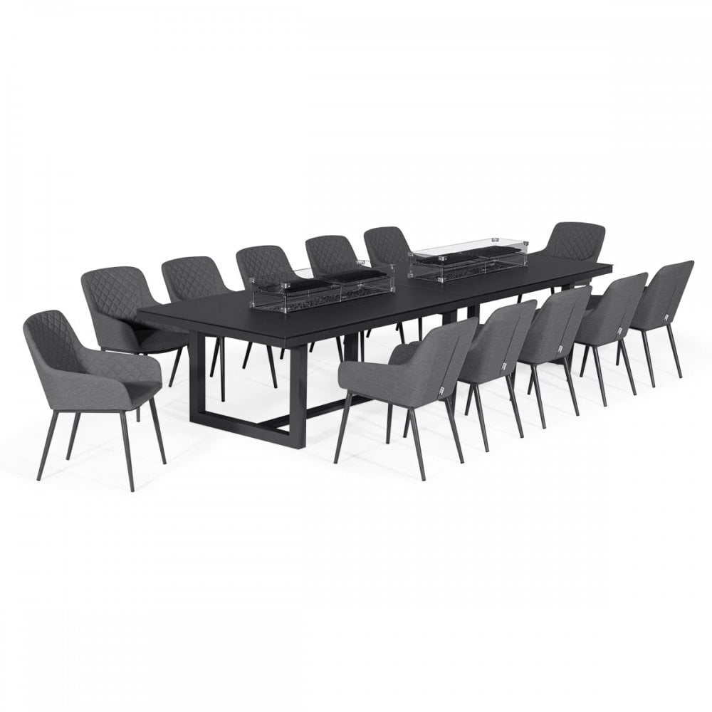 Zest 12 Seat Rectangular Fire Pit Dining Set