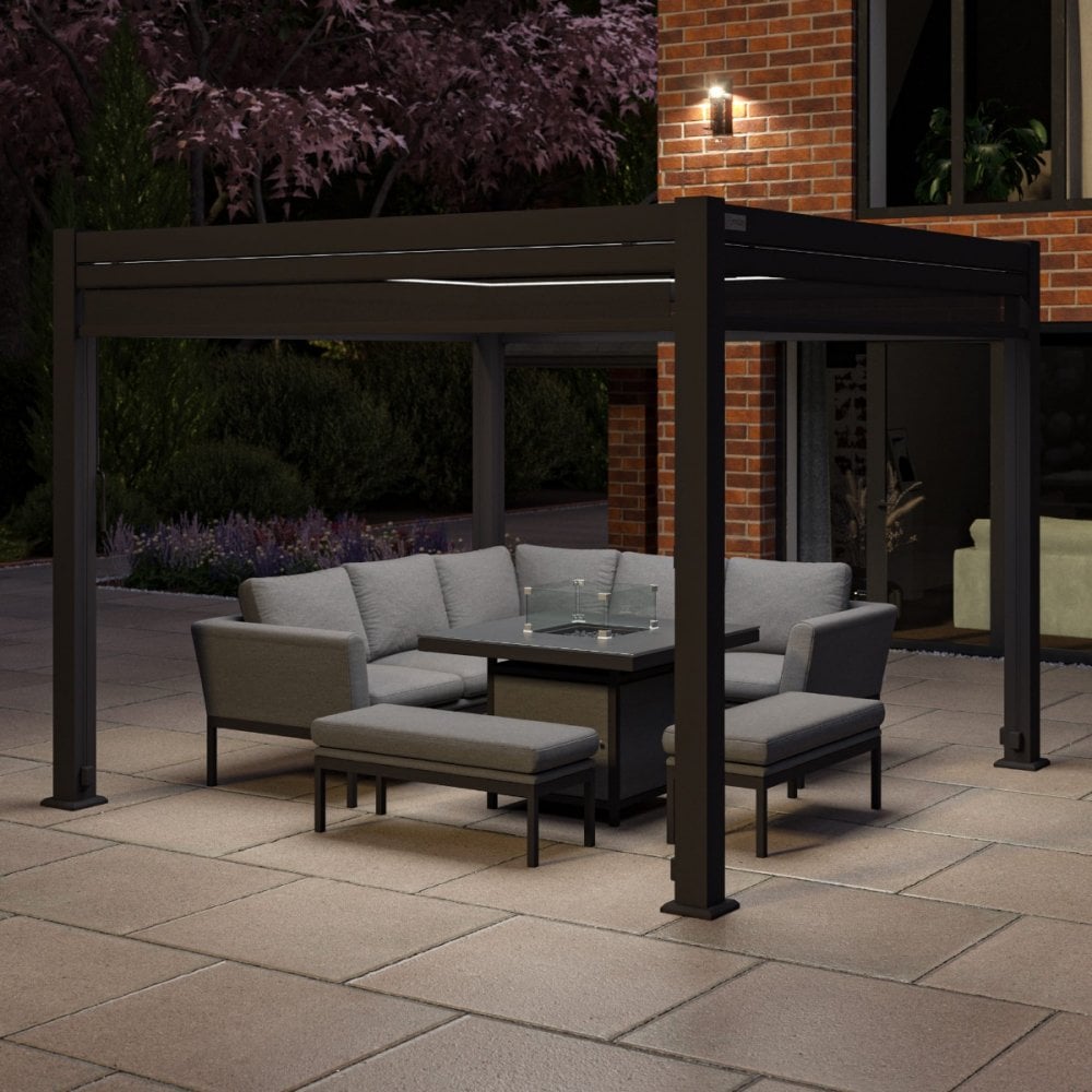 Como Pergola Aluminium Square 30x30 with 4 Drop Sides