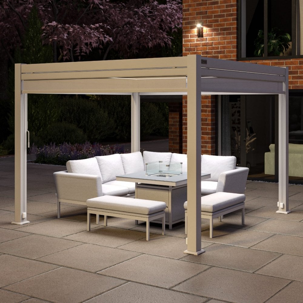 Como Pergola Aluminium Square 30x30 with 4 Drop Sides