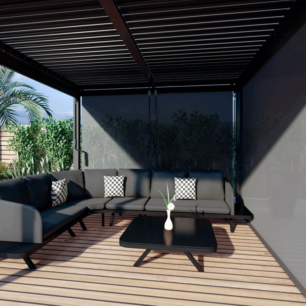 Como Pergola Aluminium Square 40x40 with 4 Drop Sides