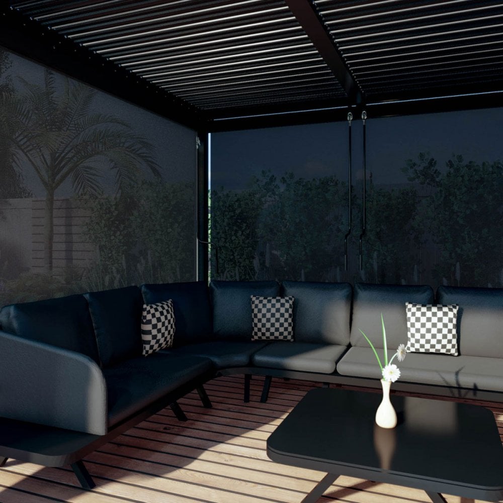 Como Pergola Aluminium Square 40x40 with 4 Drop Sides