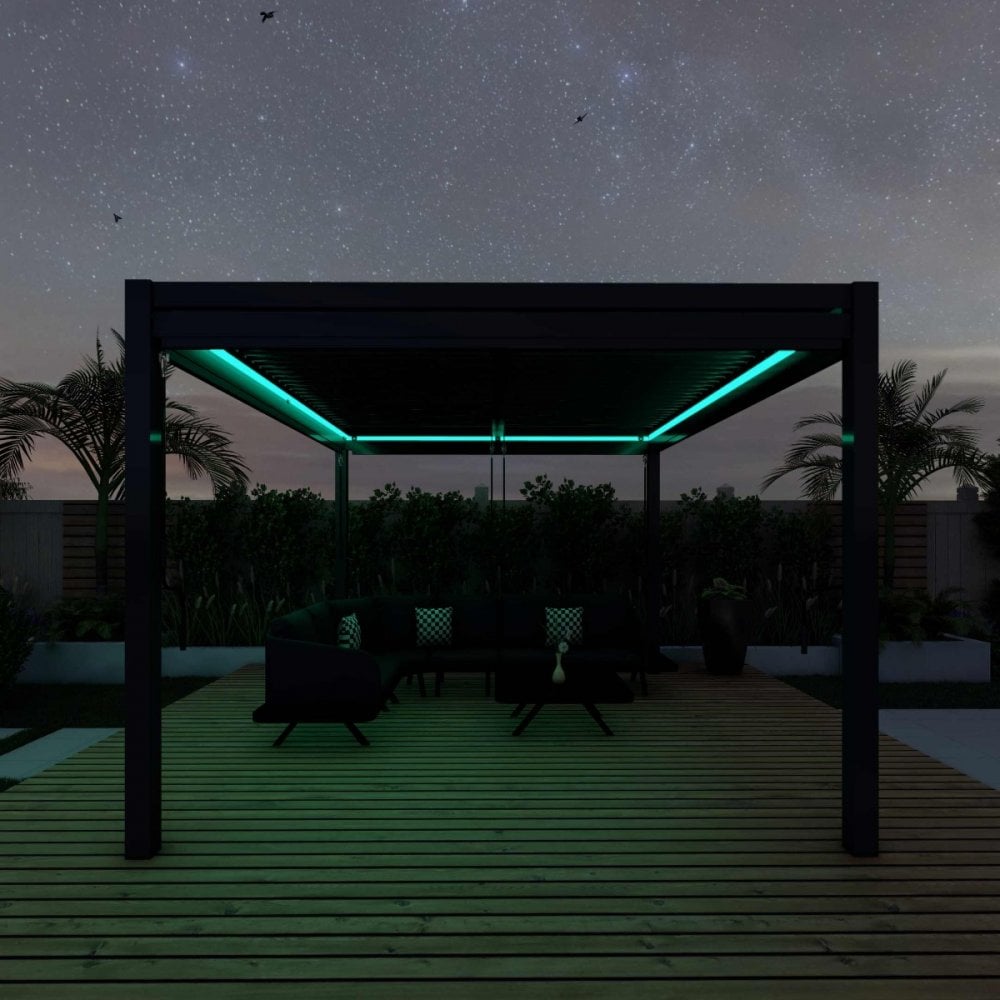 Como Pergola Aluminium Square 40x40 with 4 Drop Sides