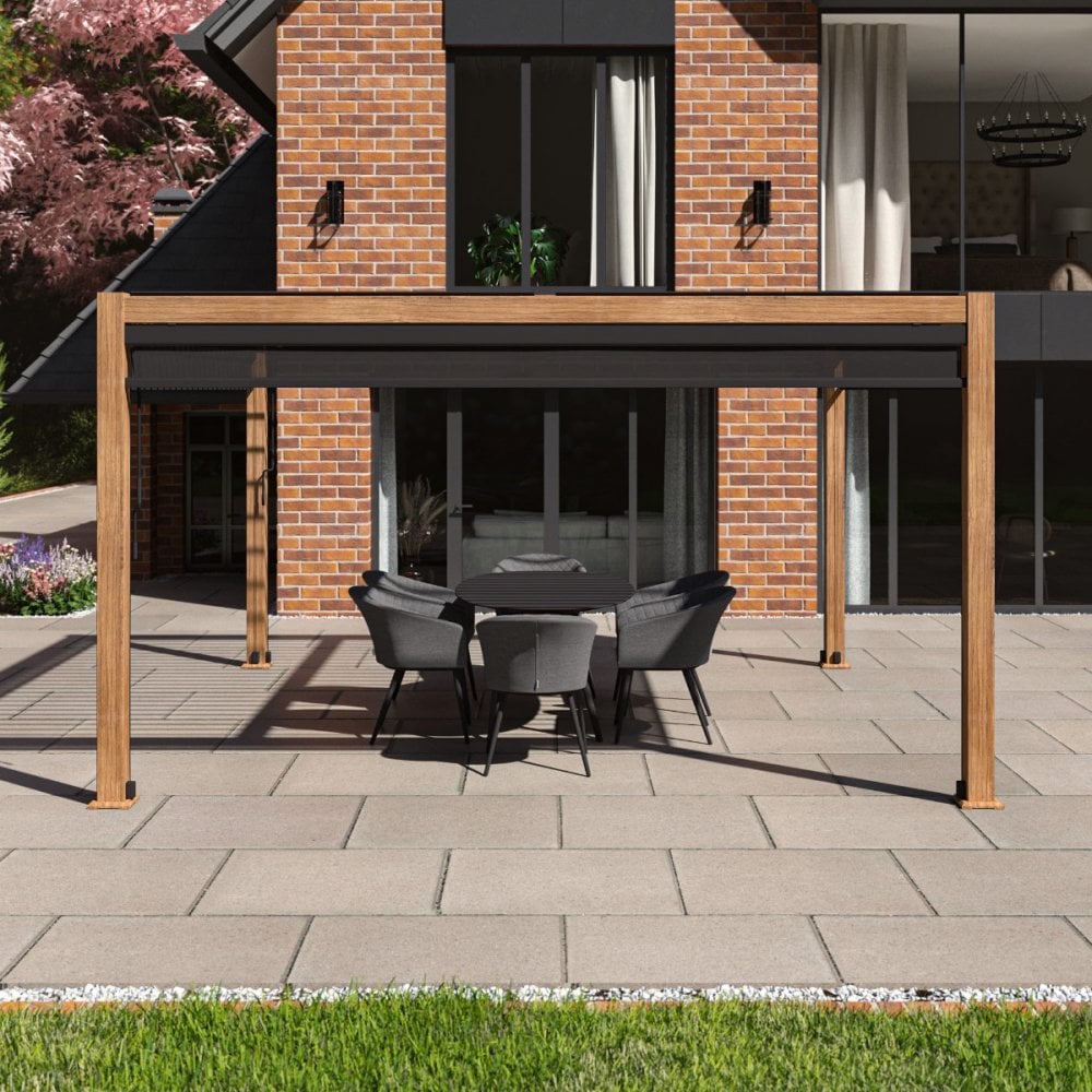 Como Pergola Aluminium Square 40x40 with 4 Drop Sides
