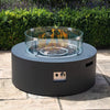 90D Round Gas Fire Pit(includes glass surround, and fire stones)