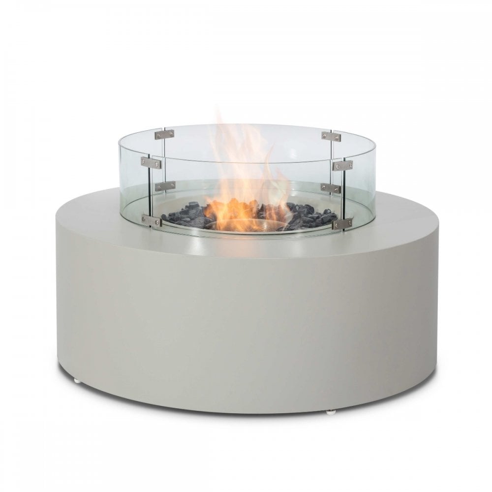 90D Round Gas Fire Pit(includes glass surround, and fire stones)