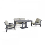 New York 2 Seat Sofa Set with Rising Table / Dove Grey