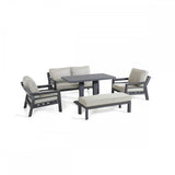 New York 2 Seat Sofa Set with Rising Table / Dove Grey