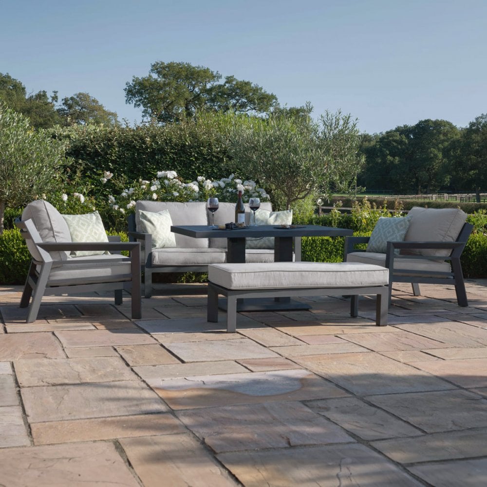 New York 2 Seat Sofa Set with Rising Table / Dove Grey