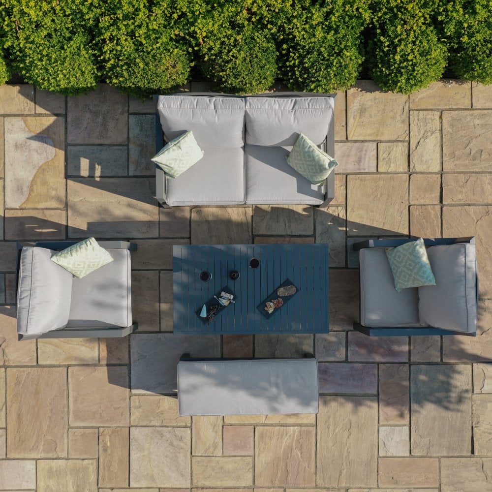 New York 2 Seat Sofa Set with Rising Table / Dove Grey