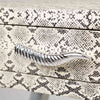 Faux Snake Leather 2 Drawer Console Table Black and White-Horn Handle