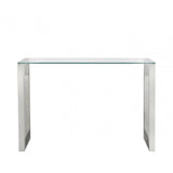 Harry Stainless Steel Console Table Clear Glass Top