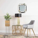 85cm Square Plant Stand Silver Gold Inside