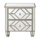 Becca 2 Drawer Mirror Cabinet Champagne
