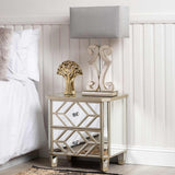 Becca 2 Drawer Mirror Cabinet Champagne