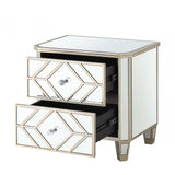 Becca 2 Drawer Mirror Cabinet Champagne