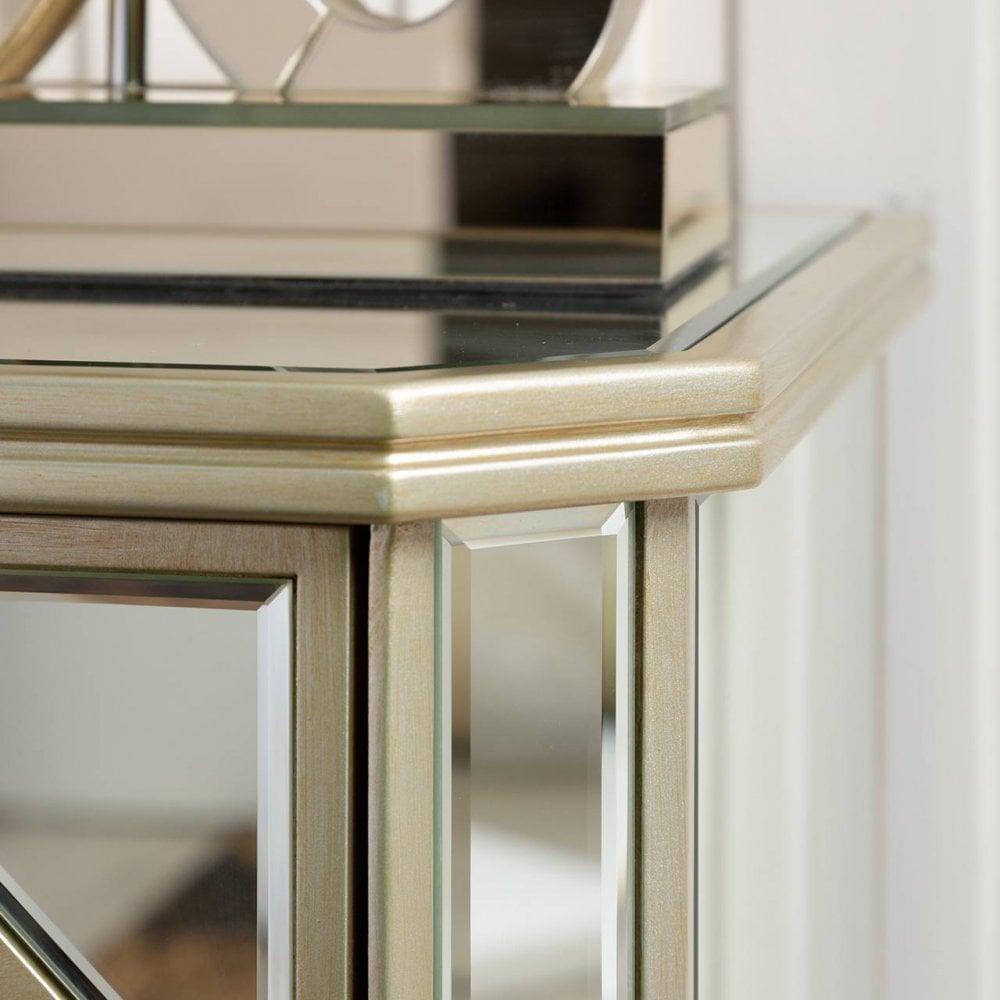 Becca 2 Drawer Mirror Cabinet Champagne