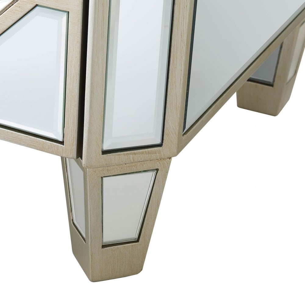 Becca 2 Drawer Mirror Cabinet Champagne
