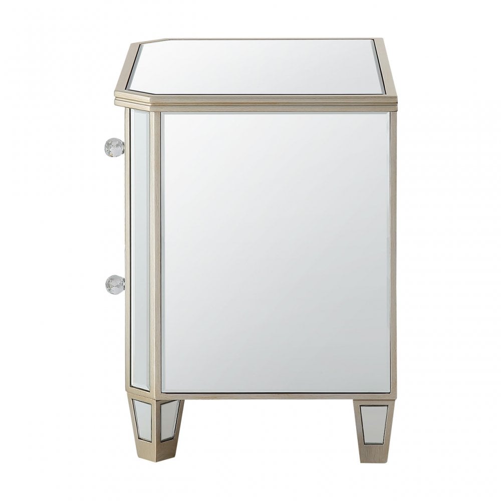Becca 2 Drawer Mirror Cabinet Champagne