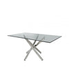 Nova 160cm Chrome And Glass Rect Dining Table-2 Parts