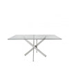 Nova 160cm Chrome And Glass Rect Dining Table-2 Parts